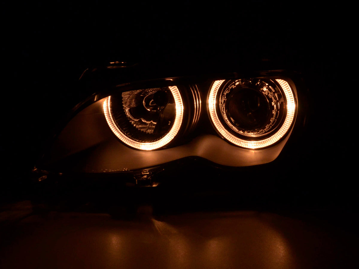 Scheinwerfer Set Angel Eyes BMW 3er Limo Typ E46 01-03 schwarz Scheinwerfer Set Angel Eyes BMW 3er Limo Typ E46 01-03 schwarz